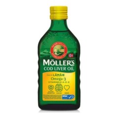 Moller’s Cod liver oil Omega-3 aroma de lamaie, 250 ml, Orkla Health